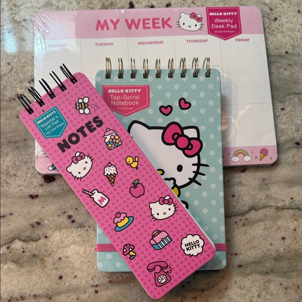 Hello Kitty Spiral Notebook Set & Weekly Desk Pad